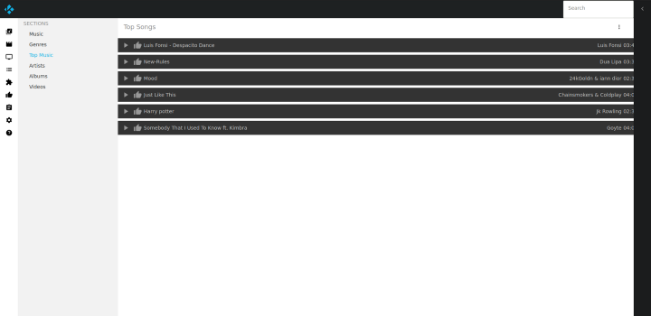 Top Music Page - before UI rework Screenshot of Top Music Page - before UI rework